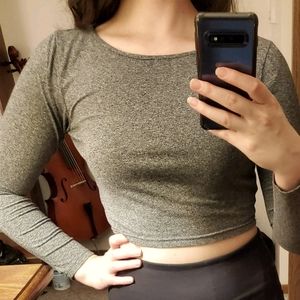 H&M Long Sleeve Gray Crop Top